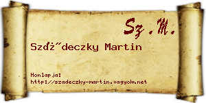 Szádeczky Martin névjegykártya